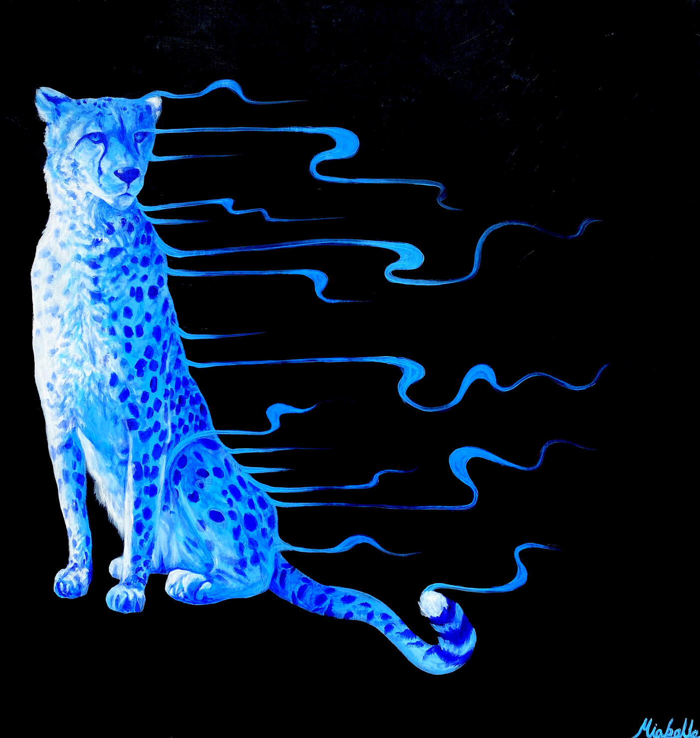 'Speeding in Blue' 48" x 45" Acrylic on Canvas