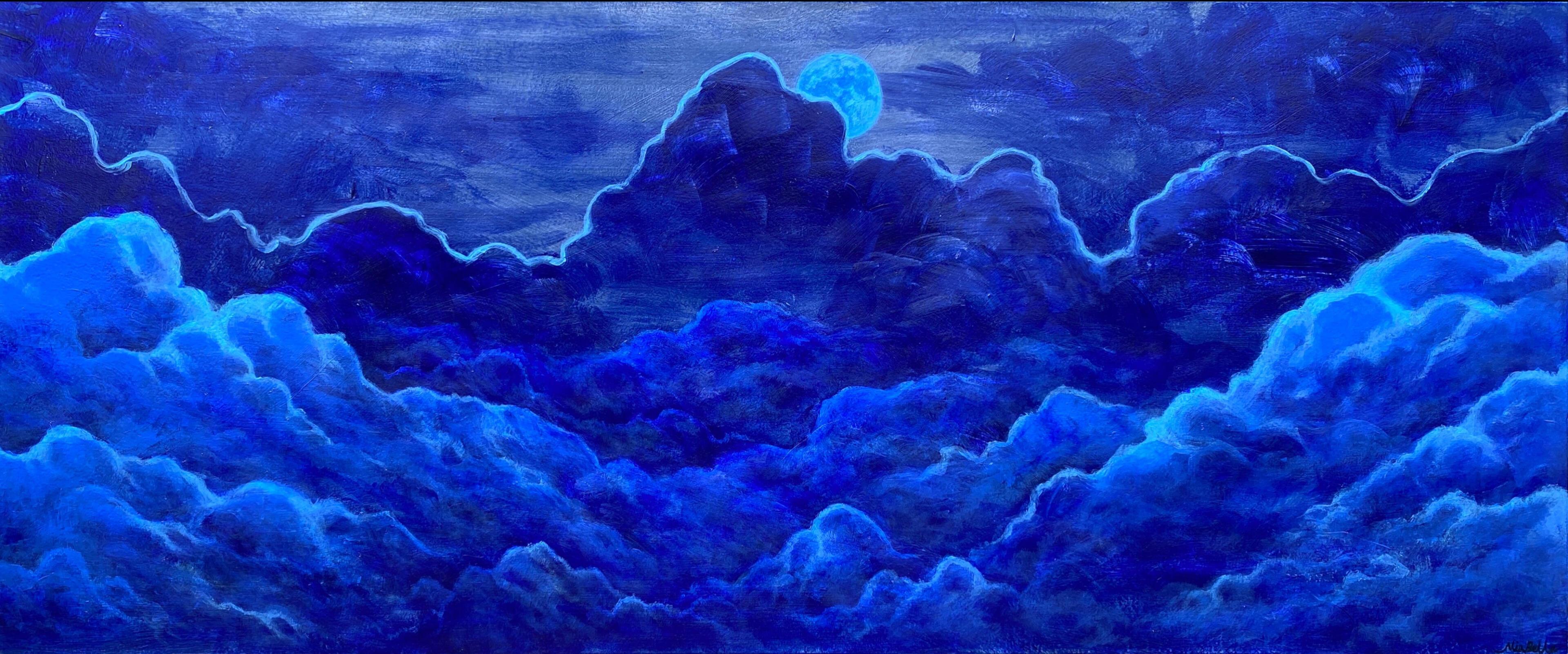 'Moonlit Waves' 26" x 62" Acrylic on Canvas