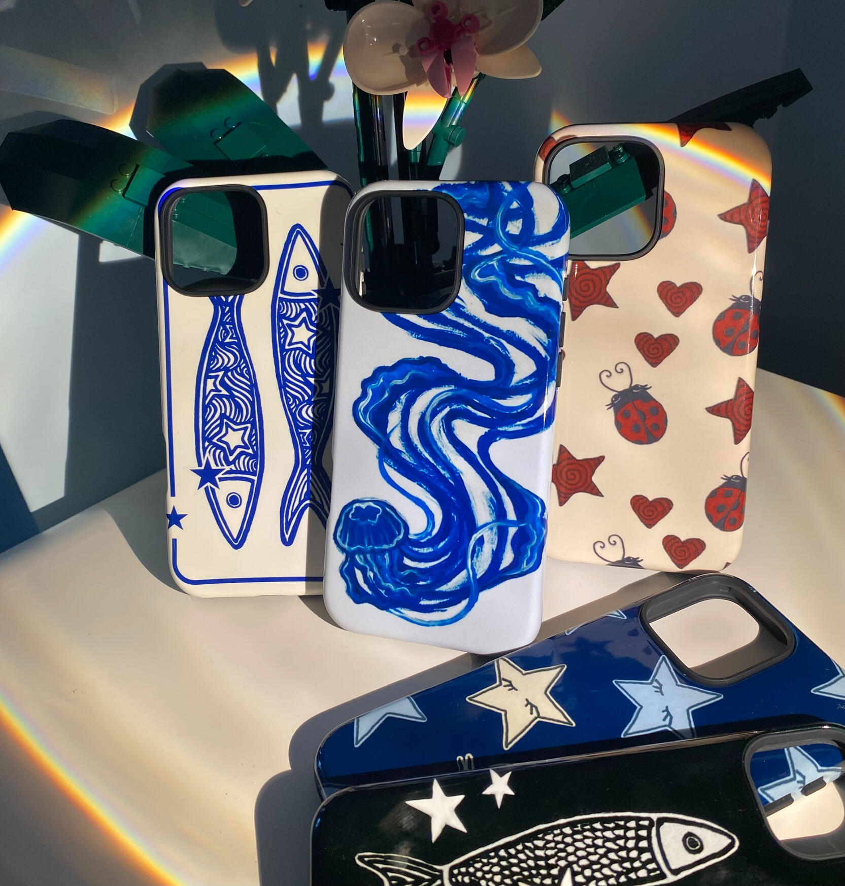 'Celestial Cat' 5" x 4" Acrylic on Watercolor Paper